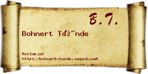 Bohnert Tünde névjegykártya