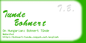 tunde bohnert business card